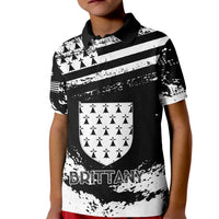 Personalized Brittany Kid Polo Shirt Coat Of Arms With Triskelion - Grunge Style - Wonder Print Shop