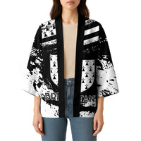 Personalized Brittany Kimono Coat Of Arms With Triskelion - Grunge Style - Wonder Print Shop