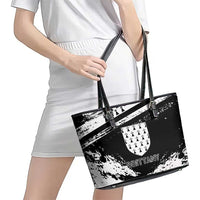 Brittany Leather Tote Bag Coat Of Arms With Triskelion - Grunge Style - Wonder Print Shop