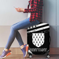 Brittany Luggage Cover Coat Of Arms With Triskelion - Grunge Style - Wonder Print Shop