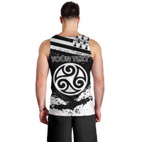 Personalized Brittany Men Tank Top Coat Of Arms With Triskelion - Grunge Style - Wonder Print Shop
