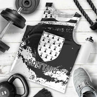 Personalized Brittany Men Tank Top Coat Of Arms With Triskelion - Grunge Style - Wonder Print Shop