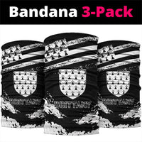 Brittany Neck Gaiter Coat Of Arms With Triskelion - Grunge Style - Wonder Print Shop