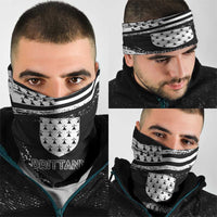 Brittany Neck Gaiter Coat Of Arms With Triskelion - Grunge Style - Wonder Print Shop