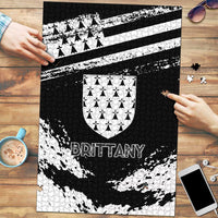 Brittany Puzzle Coat Of Arms With Triskelion - Grunge Style - Wonder Print Shop