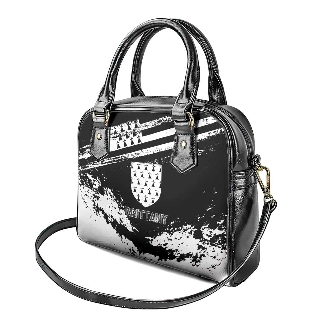 Brittany Shoulder Handbag Coat Of Arms With Triskelion - Grunge Style - Wonder Print Shop