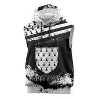 Personalized Brittany Sleeveless Hoodie Coat Of Arms With Triskelion - Grunge Style - Wonder Print Shop