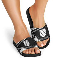 Brittany Slide Sandals Coat Of Arms With Triskelion - Grunge Style - Wonder Print Shop