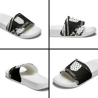 Brittany Slide Sandals Coat Of Arms With Triskelion - Grunge Style - Wonder Print Shop