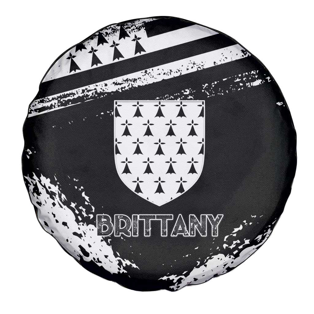 Brittany Spare Tire Cover Coat Of Arms With Triskelion - Grunge Style - Wonder Print Shop