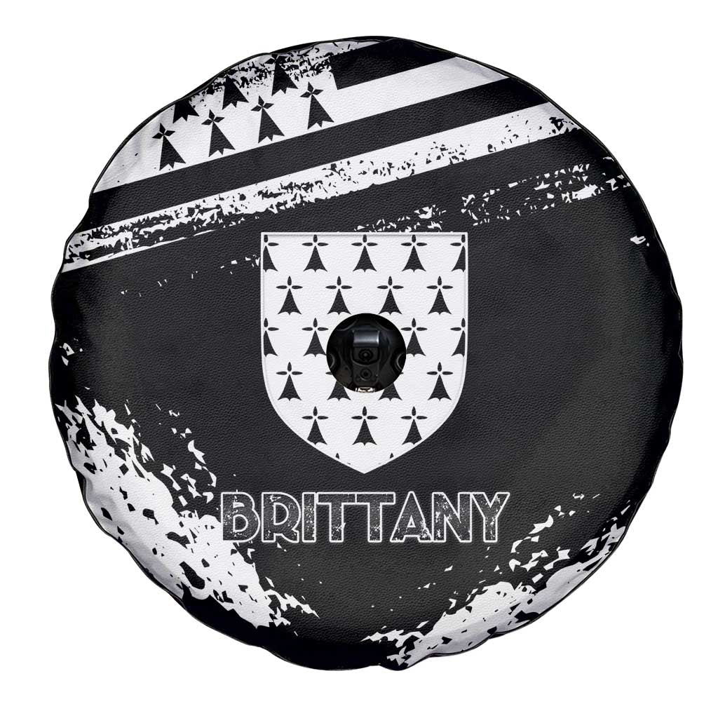Brittany Spare Tire Cover Coat Of Arms With Triskelion - Grunge Style - Wonder Print Shop