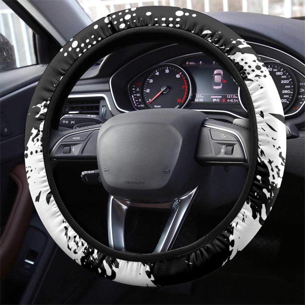 Brittany Steering Wheel Cover Coat Of Arms With Triskelion - Grunge Style - Wonder Print Shop