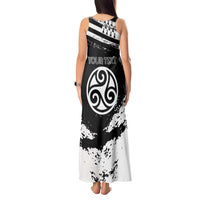 Personalized Brittany Tank Maxi Dress Coat Of Arms With Triskelion - Grunge Style - Wonder Print Shop