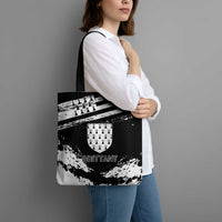 Brittany Tote Bag Coat Of Arms With Triskelion - Grunge Style - Wonder Print Shop