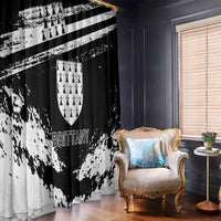 Brittany Window Curtain Coat Of Arms With Triskelion - Grunge Style - Wonder Print Shop