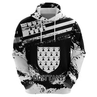 Personalized Brittany Zip Hoodie Coat Of Arms With Triskelion - Grunge Style - Wonder Print Shop