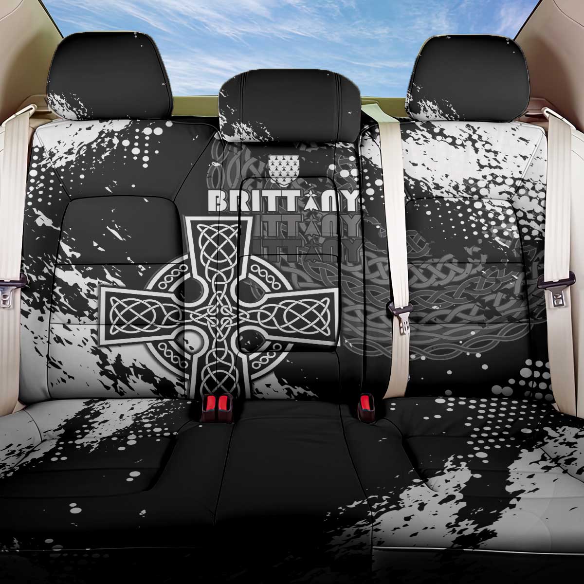 Brittany Celtic Cross Back Car Seat Cover With Celtic Knotwork - Wonder Print Shop