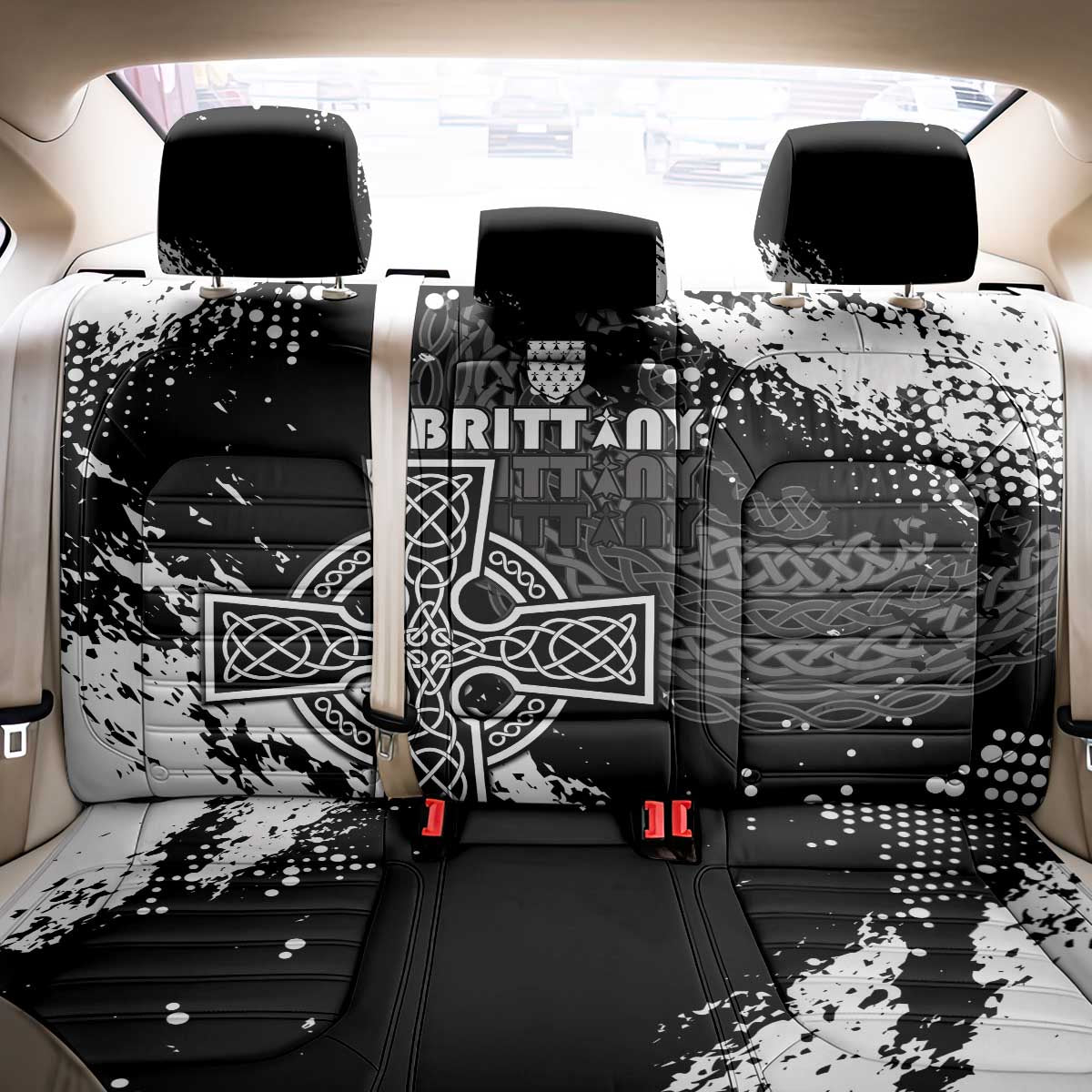 Brittany Celtic Cross Back Car Seat Cover With Celtic Knotwork - Wonder Print Shop