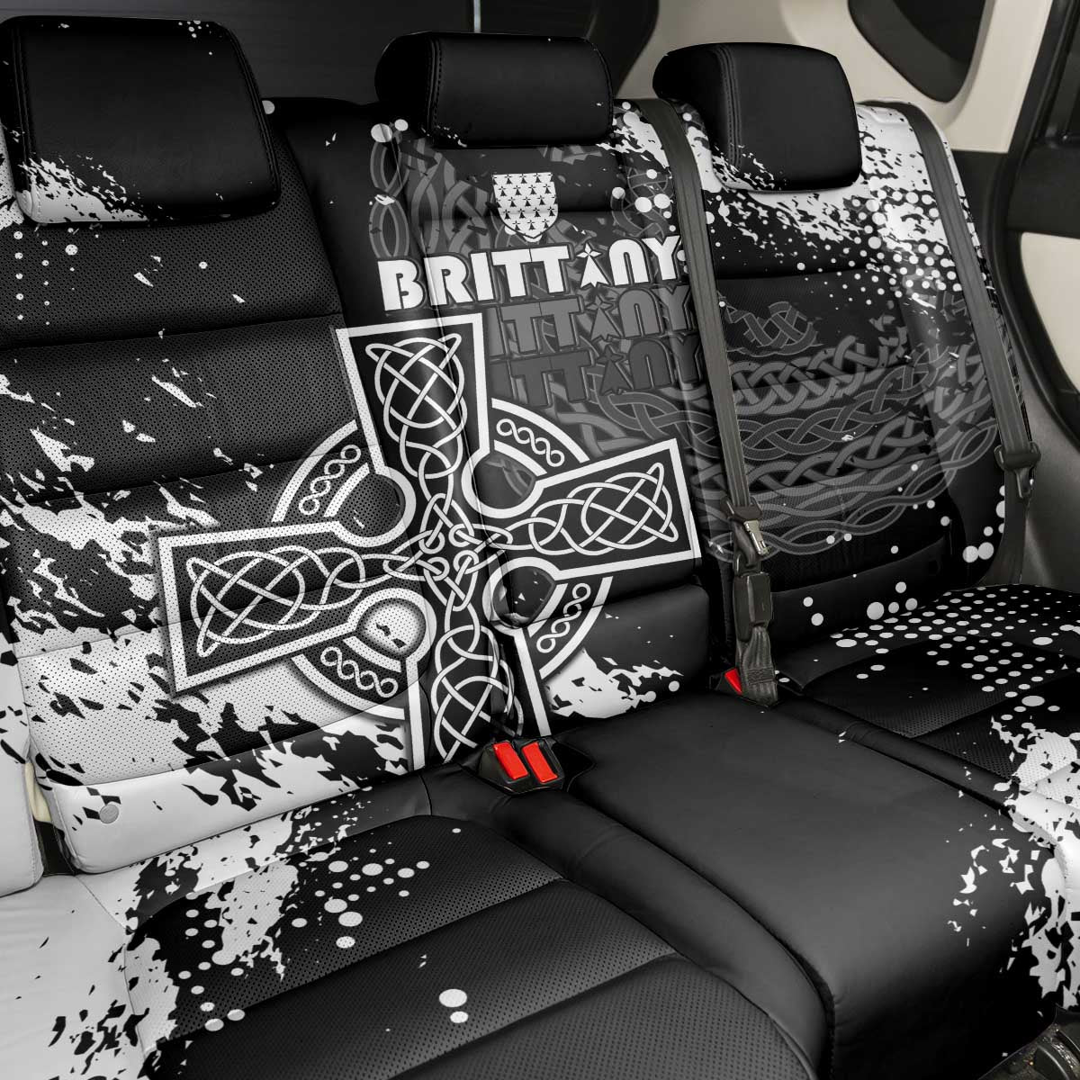 Brittany Celtic Cross Back Car Seat Cover With Celtic Knotwork - Wonder Print Shop