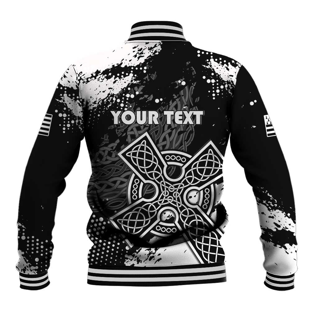 Personalized Brittany Celtic Cross Baseball Jacket With Celtic Knotwork - Wonder Print Shop