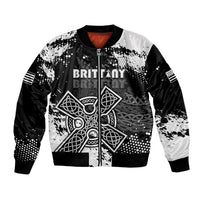 Personalized Brittany Celtic Cross Bomber Jacket With Celtic Knotwork - Wonder Print Shop