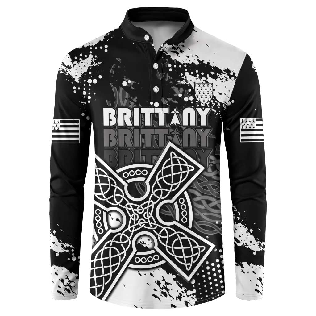 Personalized Brittany Celtic Cross Button Sweatshirt With Celtic Knotwork - Wonder Print Shop