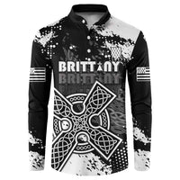 Personalized Brittany Celtic Cross Button Sweatshirt With Celtic Knotwork - Wonder Print Shop
