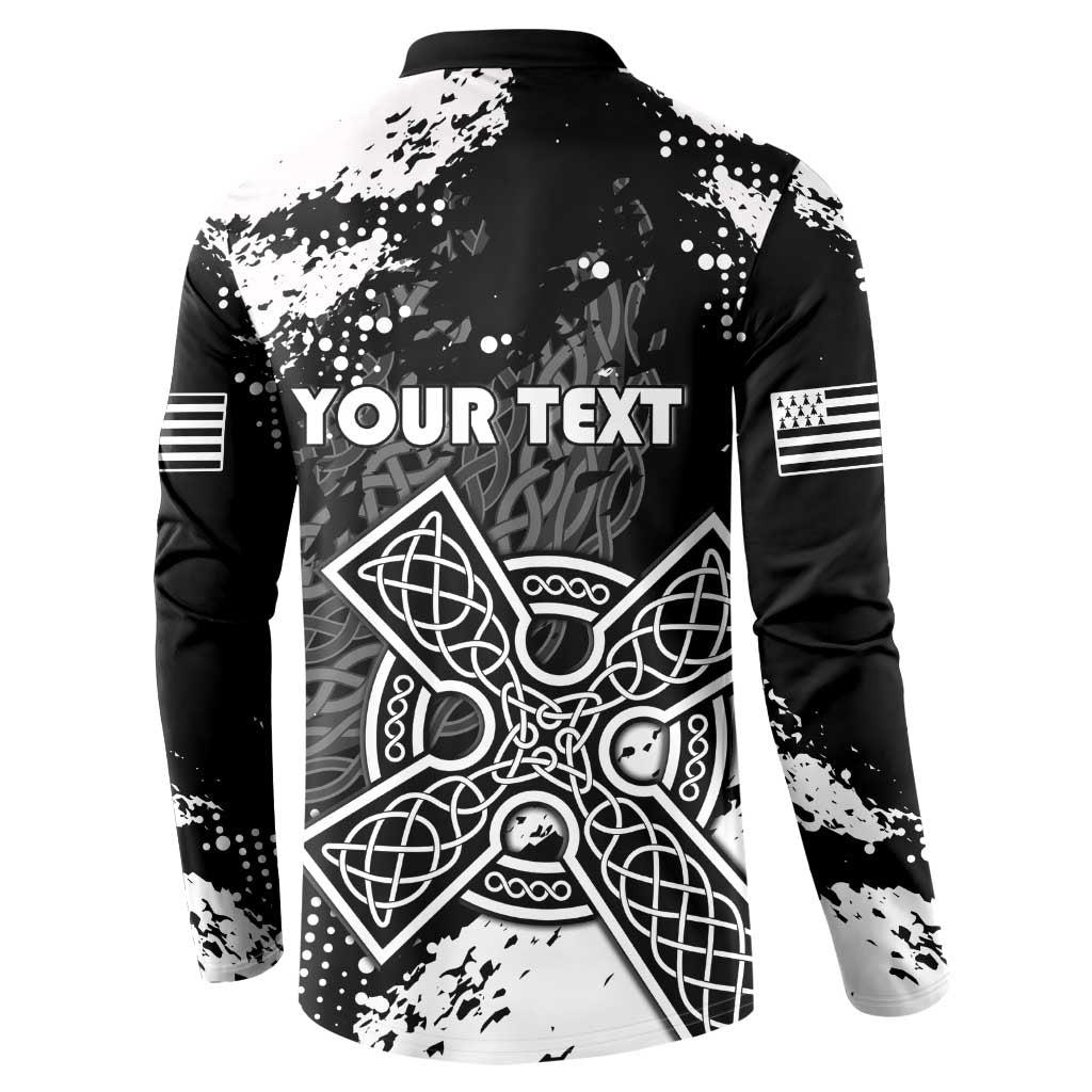 Personalized Brittany Celtic Cross Button Sweatshirt With Celtic Knotwork - Wonder Print Shop