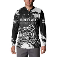 Personalized Brittany Celtic Cross Button Sweatshirt With Celtic Knotwork - Wonder Print Shop