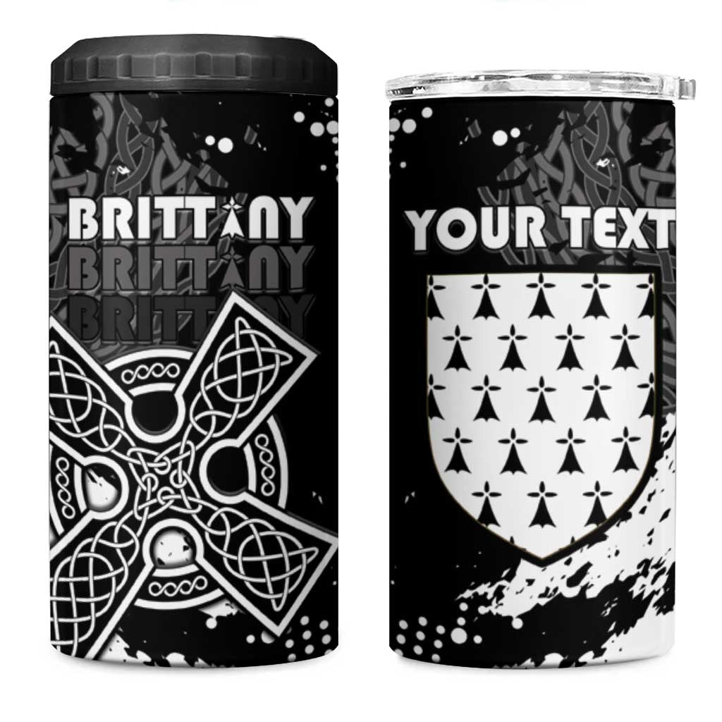Personalized Brittany Celtic Cross 4 in 1 Can Cooler Tumbler With Celtic Knotwork - Wonder Print Shop