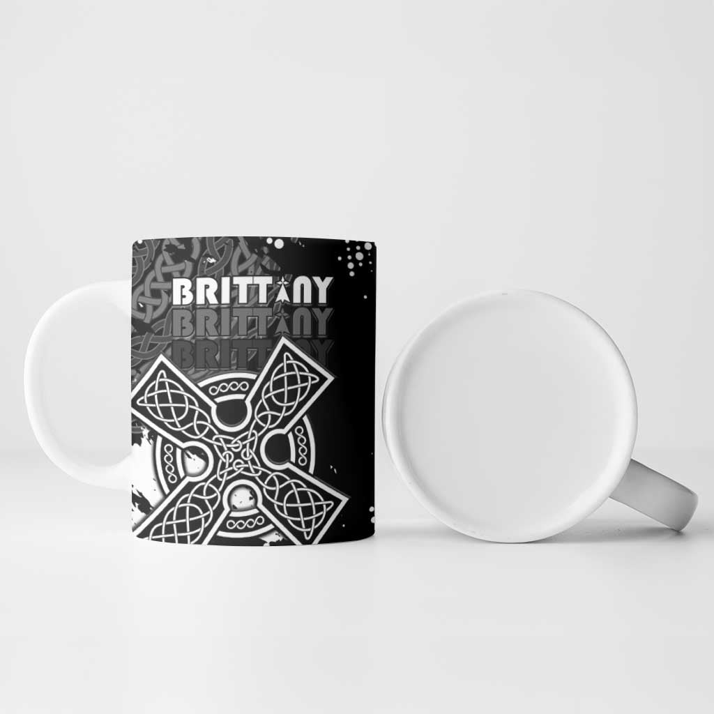 Personalized Brittany Celtic Cross Ceramic Mug With Celtic Knotwork - Wonder Print Shop