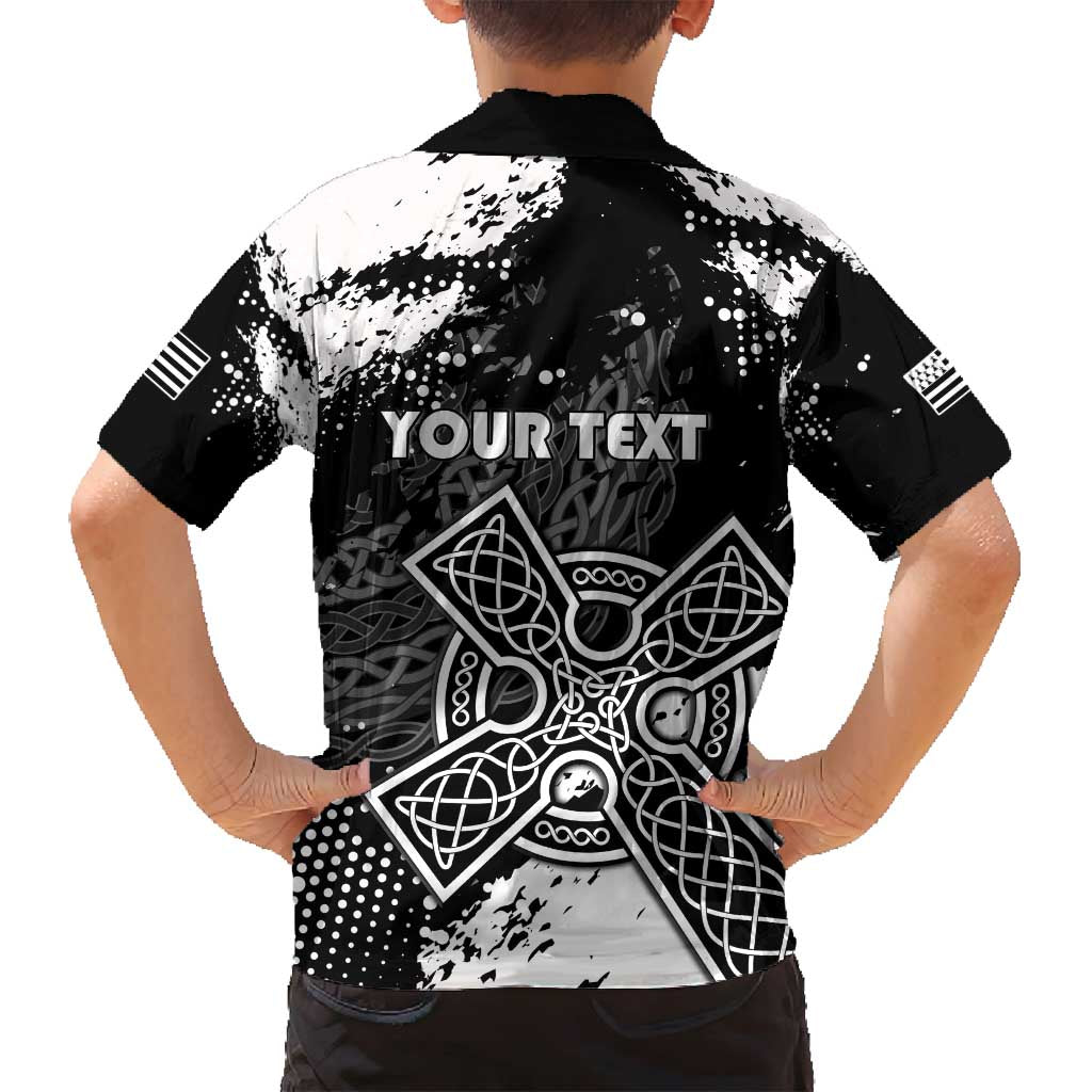 Personalized Brittany Celtic Cross Family Matching Long Sleeve Bodycon Dress and Hawaiian Shirt With Celtic Knotwork - Wonder Print Shop