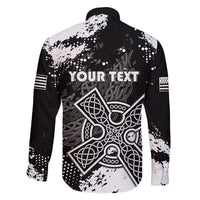 Personalized Brittany Celtic Cross Family Matching Long Sleeve Bodycon Dress and Hawaiian Shirt With Celtic Knotwork - Wonder Print Shop