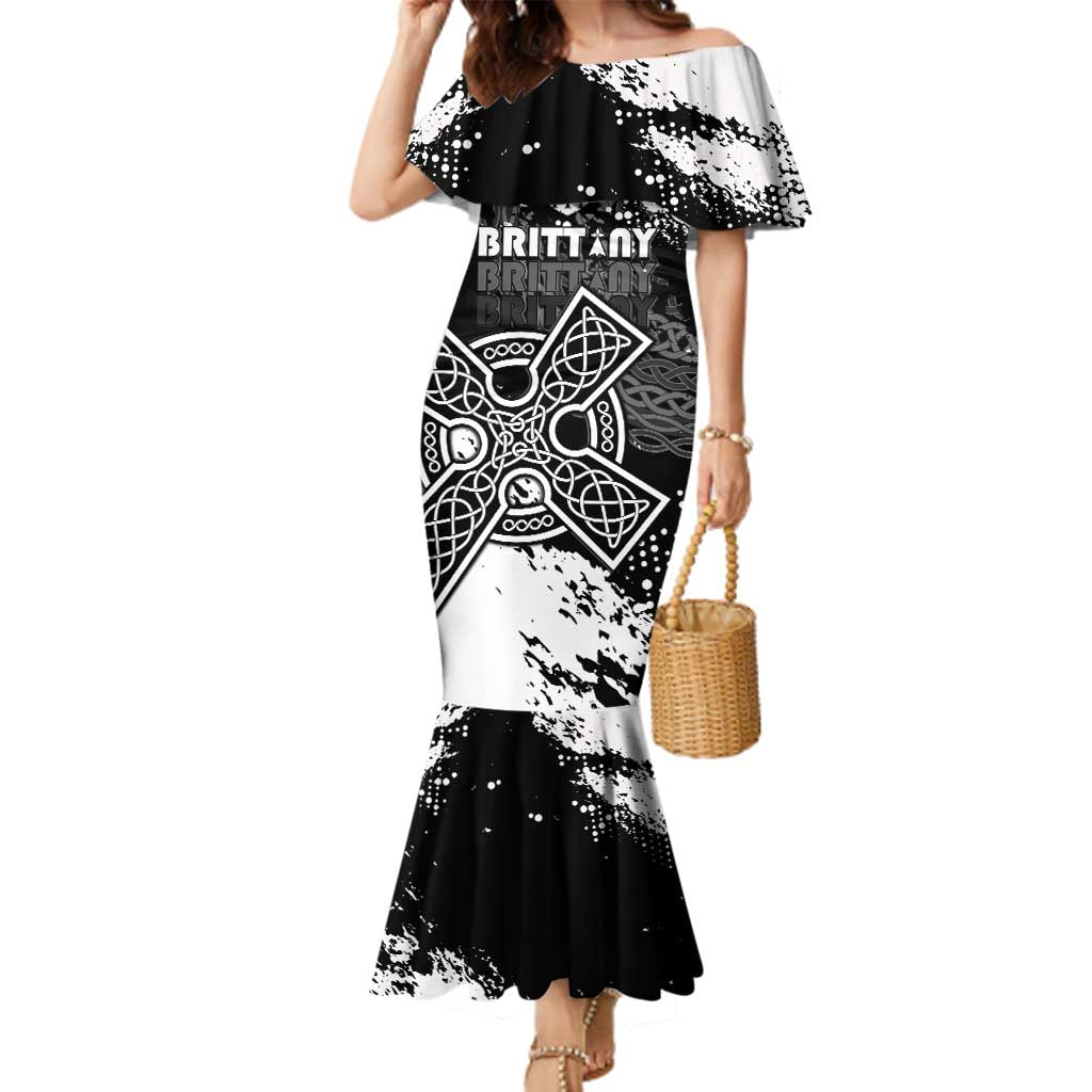 Personalized Brittany Celtic Cross Family Matching Mermaid Dress and Hawaiian Shirt With Celtic Knotwork - Wonder Print Shop