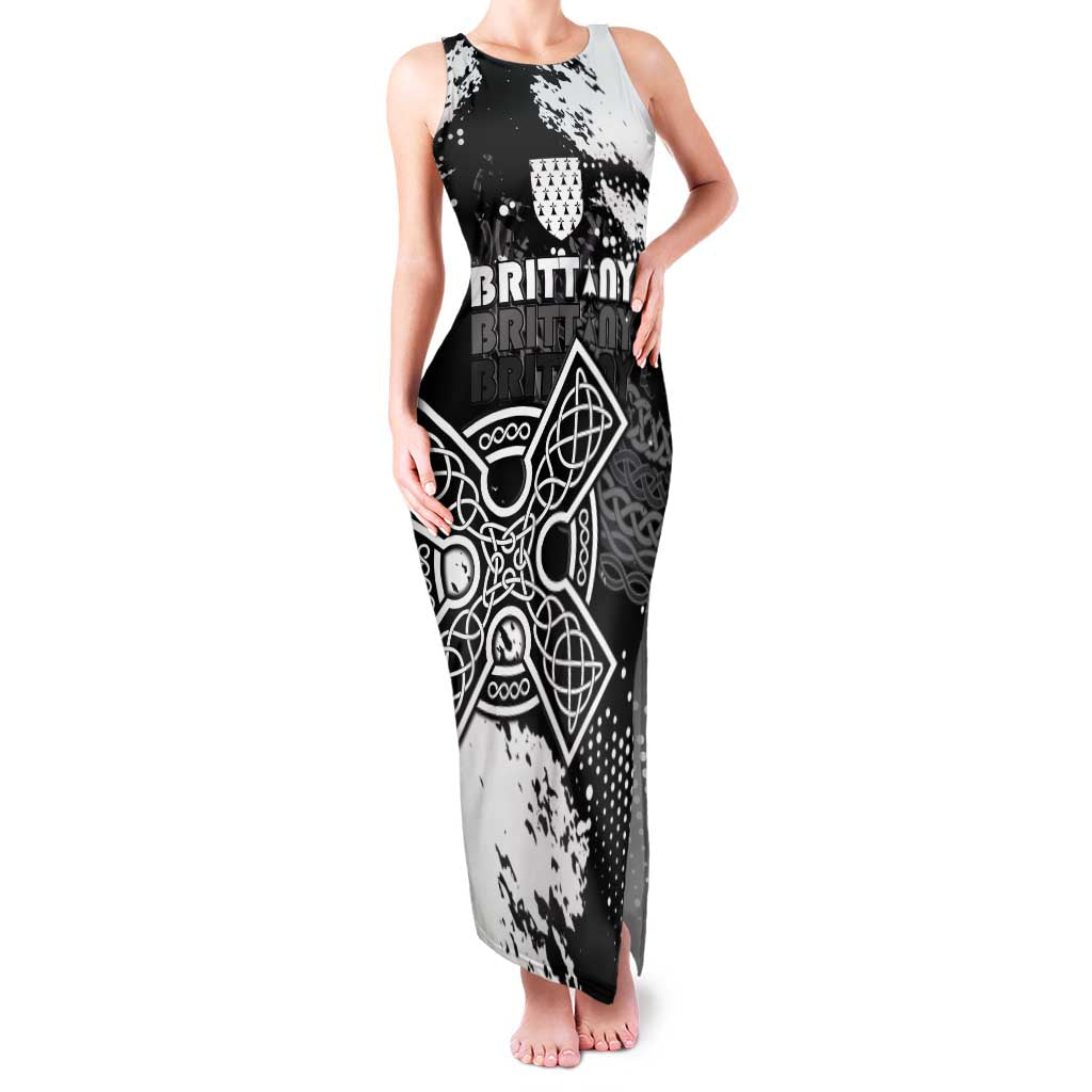 Personalized Brittany Celtic Cross Family Matching Tank Maxi Dress and Hawaiian Shirt With Celtic Knotwork - Wonder Print Shop