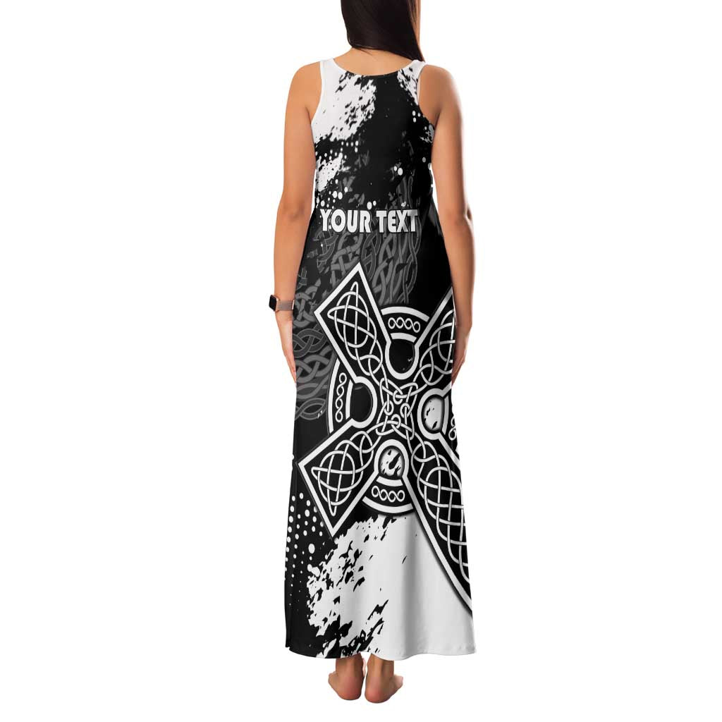 Personalized Brittany Celtic Cross Family Matching Tank Maxi Dress and Hawaiian Shirt With Celtic Knotwork - Wonder Print Shop