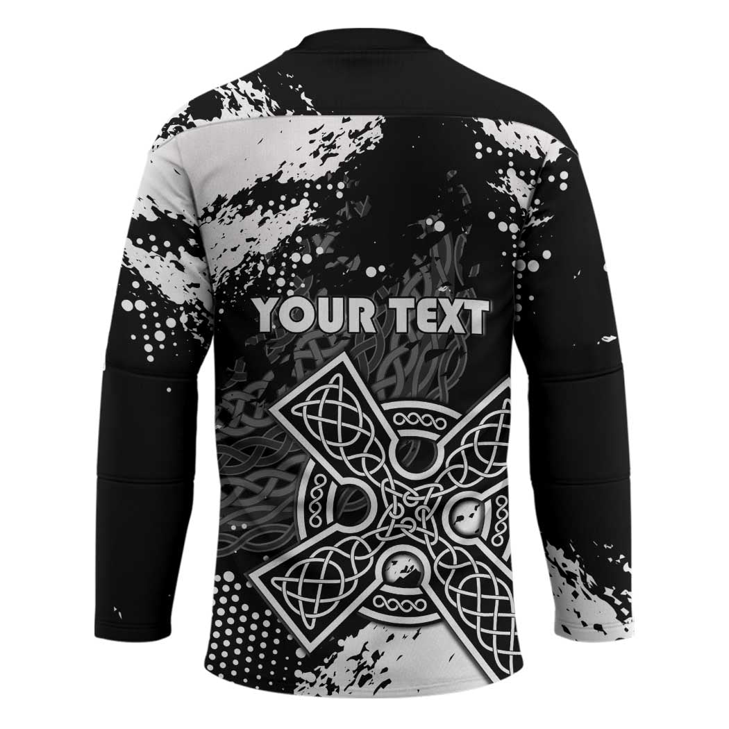 Personalized Brittany Celtic Cross Hockey Jersey With Celtic Knotwork - Wonder Print Shop