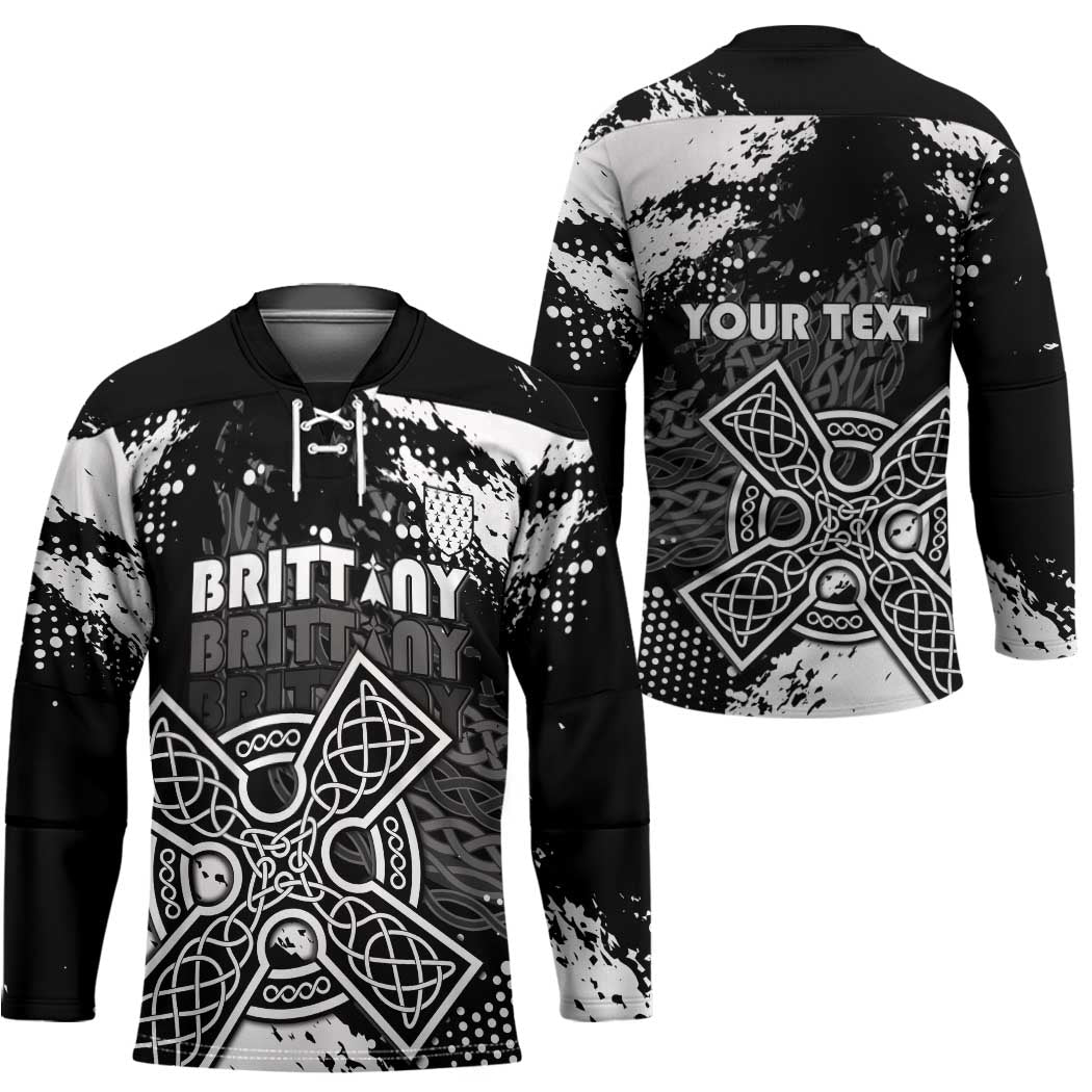 Personalized Brittany Celtic Cross Hockey Jersey With Celtic Knotwork - Wonder Print Shop