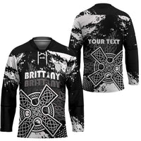 Personalized Brittany Celtic Cross Hockey Jersey With Celtic Knotwork - Wonder Print Shop