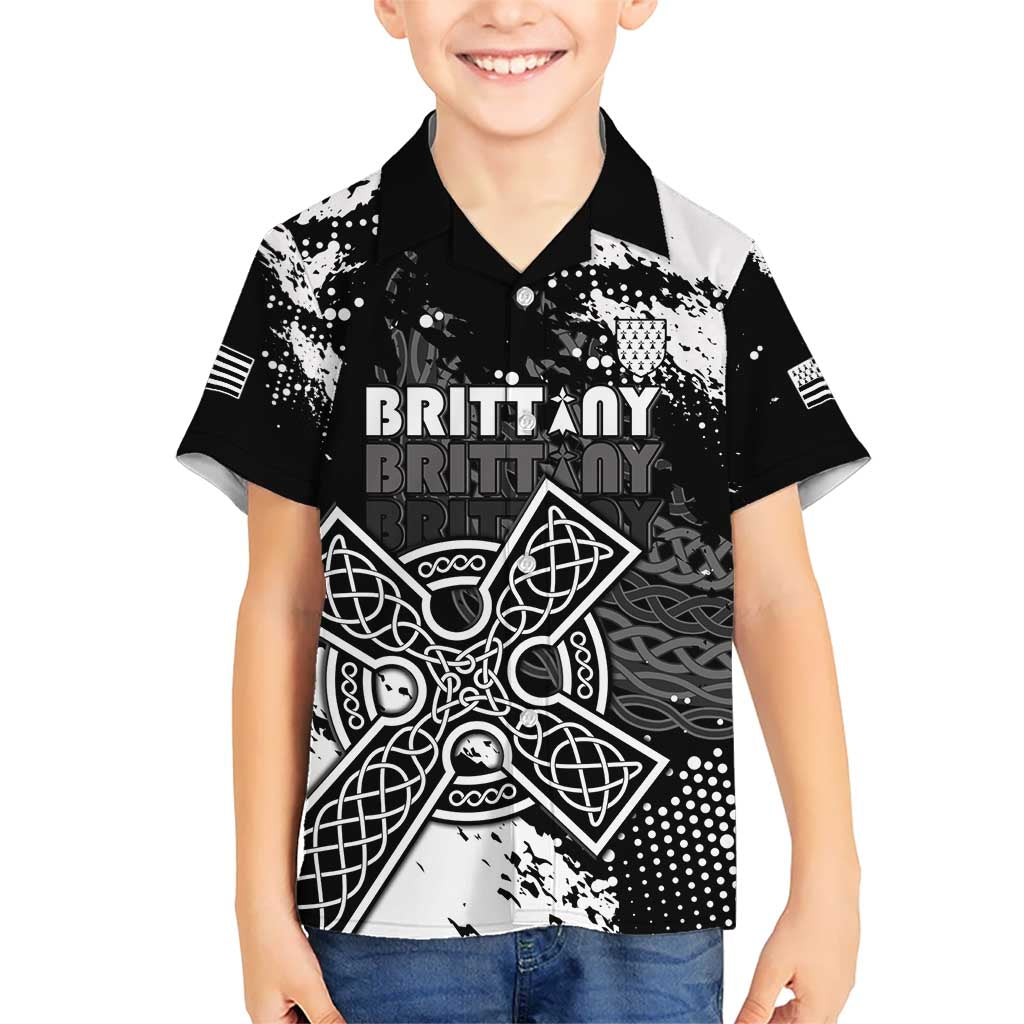 Personalized Brittany Celtic Cross Kid Hawaiian Shirt With Celtic Knotwork - Wonder Print Shop