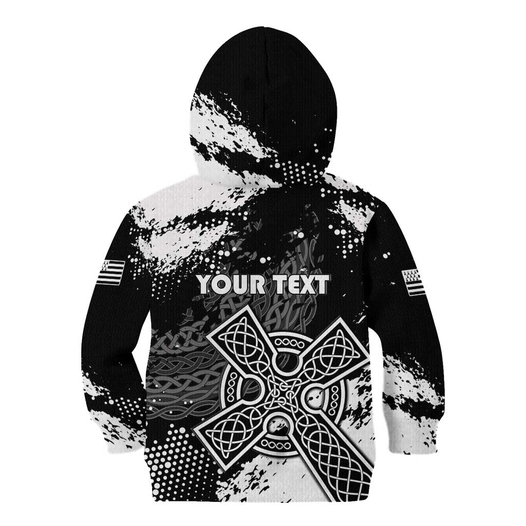 Personalized Brittany Celtic Cross Kid Hoodie With Celtic Knotwork - Wonder Print Shop