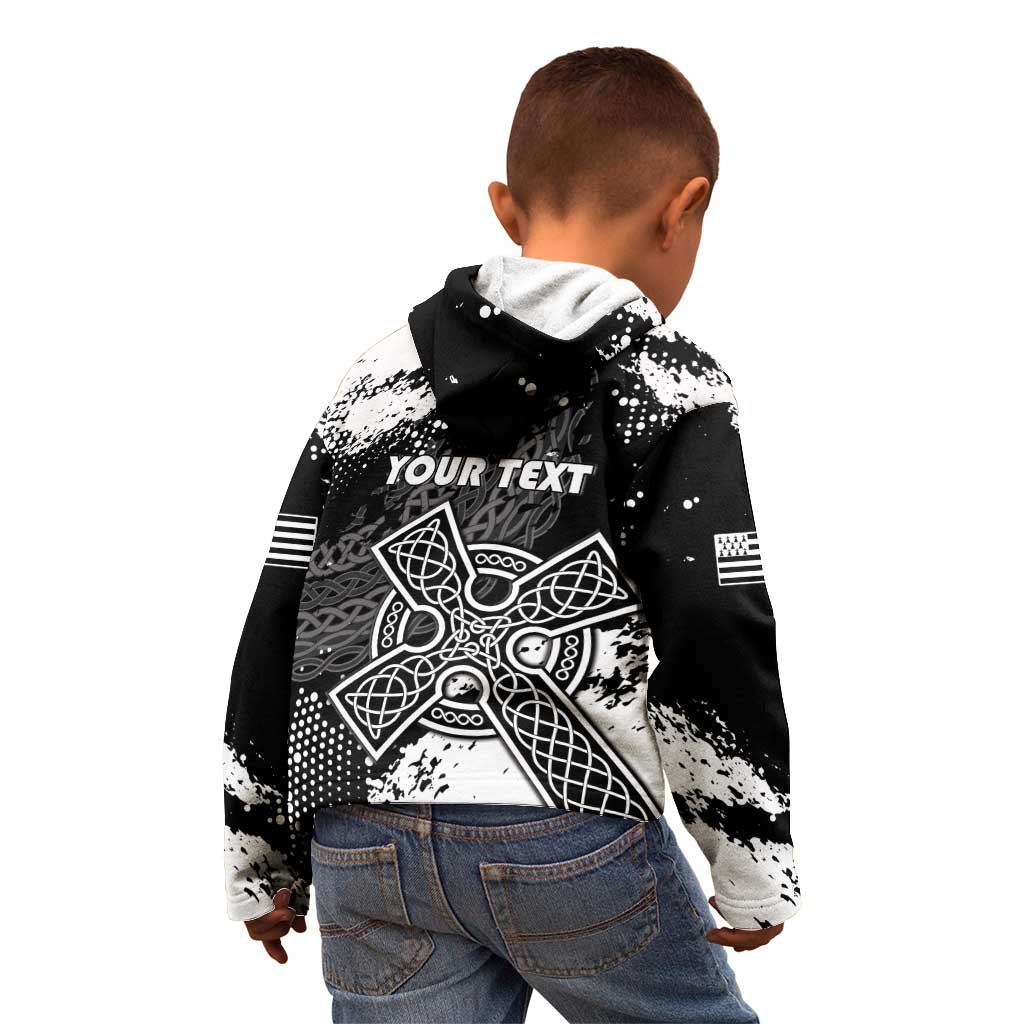 Personalized Brittany Celtic Cross Kid Hoodie With Celtic Knotwork - Wonder Print Shop