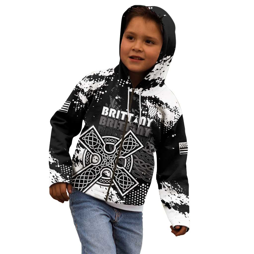Personalized Brittany Celtic Cross Kid Hoodie With Celtic Knotwork - Wonder Print Shop