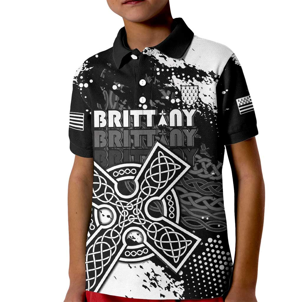 Personalized Brittany Celtic Cross Kid Polo Shirt With Celtic Knotwork - Wonder Print Shop