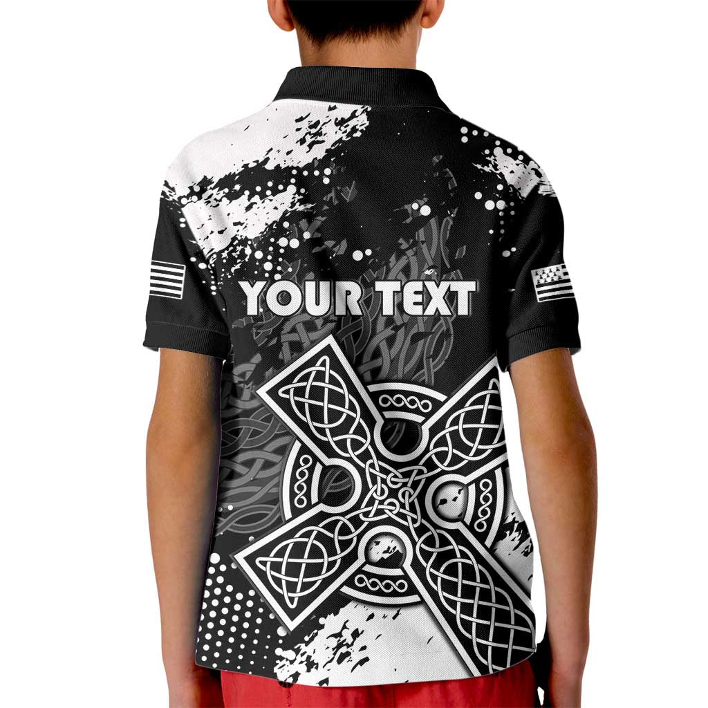 Personalized Brittany Celtic Cross Kid Polo Shirt With Celtic Knotwork - Wonder Print Shop