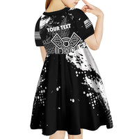Personalized Brittany Celtic Cross Kid Short Sleeve Dress With Celtic Knotwork - Wonder Print Shop