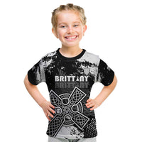 Personalized Brittany Celtic Cross Kid T Shirt With Celtic Knotwork - Wonder Print Shop