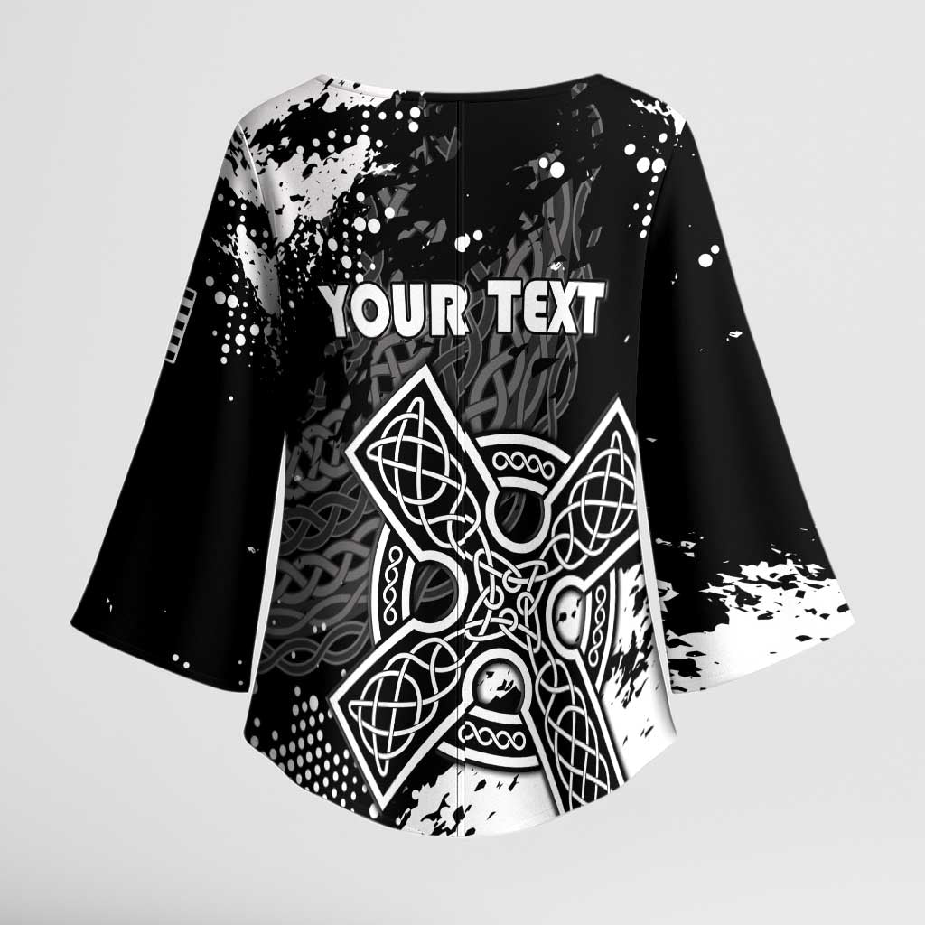 Personalized Brittany Celtic Cross Kimono Sleeve Blouse With Celtic Knotwork - Wonder Print Shop