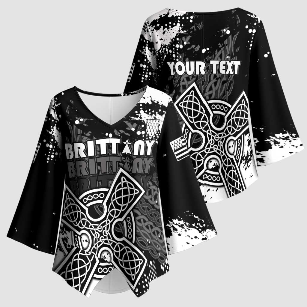 Personalized Brittany Celtic Cross Kimono Sleeve Blouse With Celtic Knotwork - Wonder Print Shop