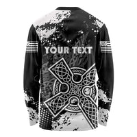 Personalized Brittany Celtic Cross Long Sleeve Shirt With Celtic Knotwork - Wonder Print Shop